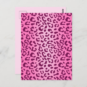 Stylish Pink Leopard Print Postcard