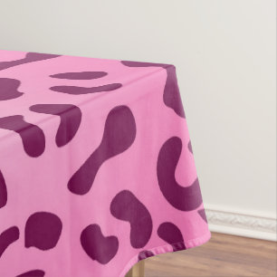 Stylish Pink Leopard Print Tablecloth