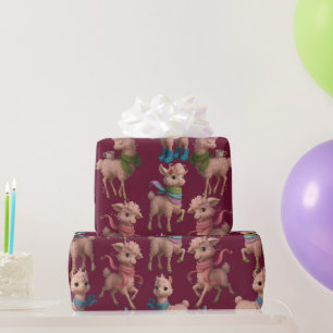 Stylish Pink Llamas Wrapping Paper