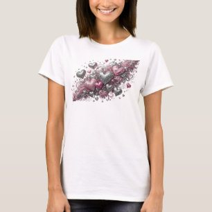 Stylish Pink LOVE IS IN THE AIR 3D Text Art T-Shirt