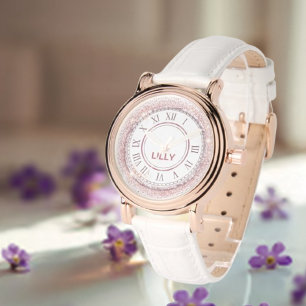 Stylish Pink Mandela Girly Monogram Name Watch