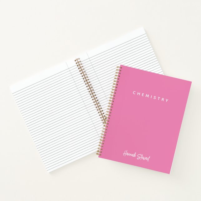 Stylish Pink Minimalist Girly Student Notebook (Inside)