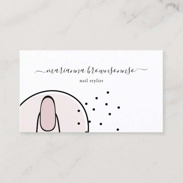 Stylish Pink Modern Makeup Salon Nail Business Card (Front)