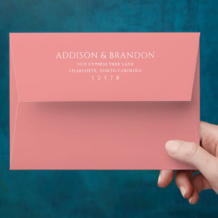 Stylish Pink Modern Wedding Envelope