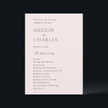 Stylish Pink Modern Wedding Program<br><div class="desc">Modern wedding program featuring a simple yet elegant design.</div>