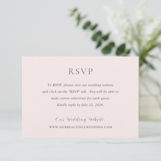 Stylish Pink Modern Wedding RSVP Card (Standing Front)