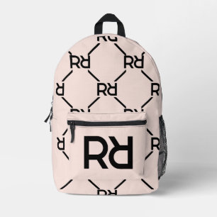 Stylish Pink Monogram Girl's Back to School Printed Backpack