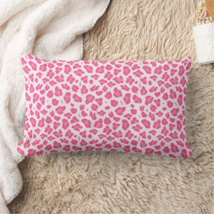 Stylish Pink on Pink Leopard Print Lumbar Cushion