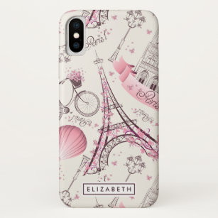 Stylish Pink Paris Eiffel Tower Case-Mate iPhone Case
