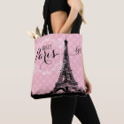 Stylish Pink Paris Eiffel Tower Monogram Name