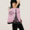 Stylish Pink Paris Eiffel Tower Monogram Name