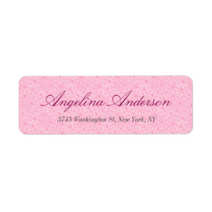 Stylish Pink Pattern Handwriting Modern Feminine Return Address Label