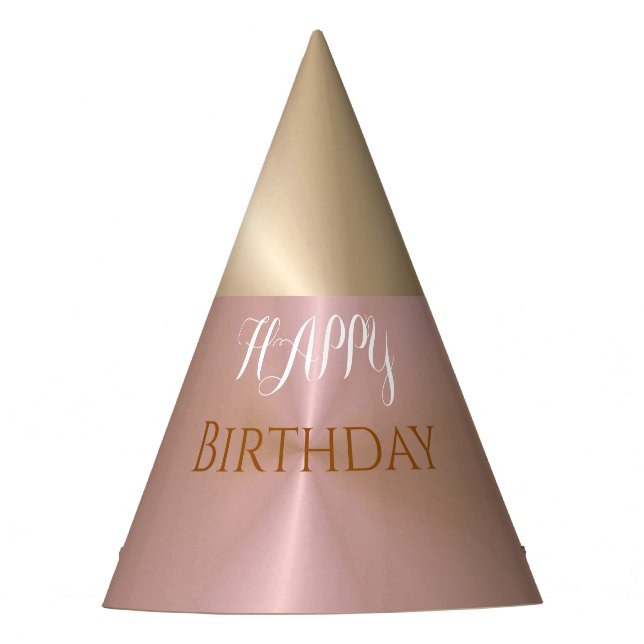 Stylish Pink Pearlescent Birthday Party Hat (Front)