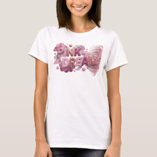 Stylish Pink PINK DREAM Slogan Tee