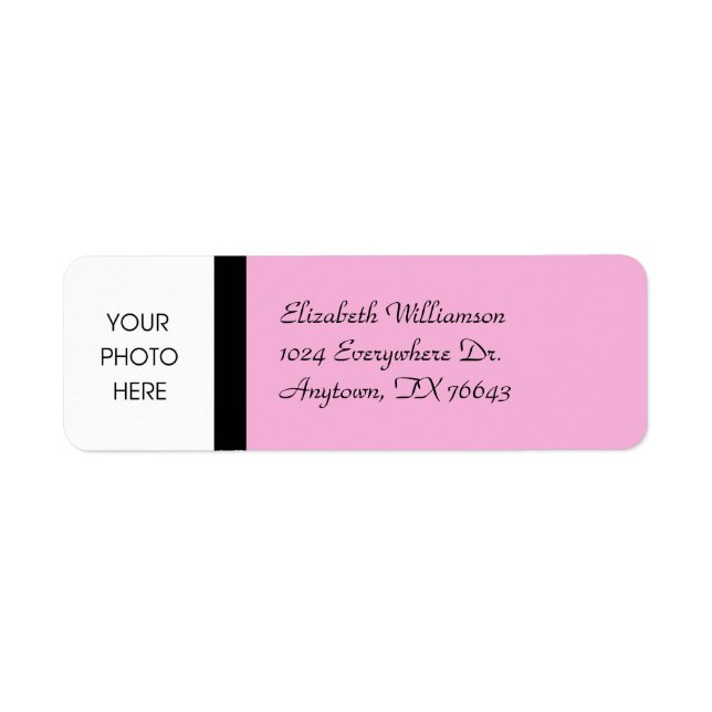 Stylish Pink Return Address Label (Front)