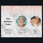 Stylish Pink Salon Spa Price List   Flyer<br><div class="desc">This leaflet not only informs your customers of the prices, but it also has your business information. Better than a business card and more informative than a simple advertising flyer. The stylish rose gold and blush pink faux glitter skirts along the top edge and a light grey marble makes a...</div>