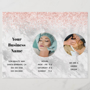 Stylish Pink Salon Spa Price List   Flyer