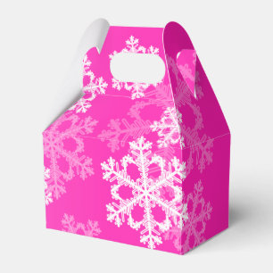 Stylish Pink Snowflakes Modern Christmas pattern Favour Box