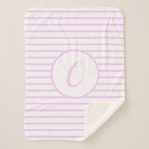 Stylish Pink Stripes O Monogram Throw Blanket