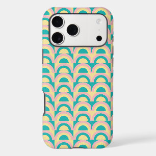 Stylish pink teal and yellow abstract pattern