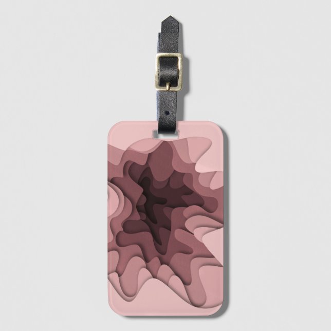 Stylish Pink Travel Luggage Tag (Front Vertical)
