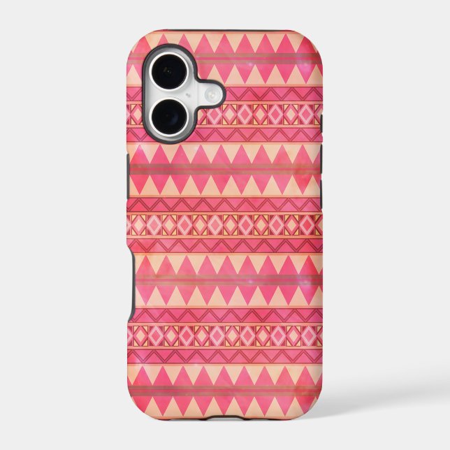 Stylish Pink Tribal Triangle Pattern (Back)