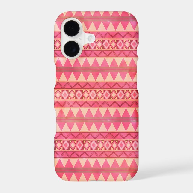 Stylish Pink Tribal Triangle Pattern (Back)