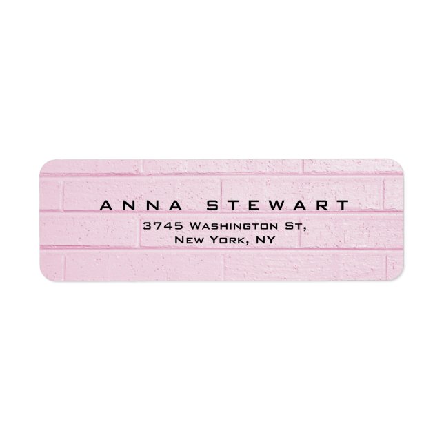 Stylish Pink Wall Professional Modern Feminine Return Address Label (Front)