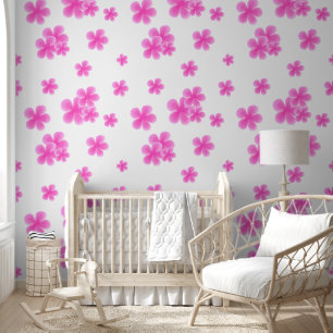 stylish Pink Watercolor Flower Peel and Stick Wallpaper