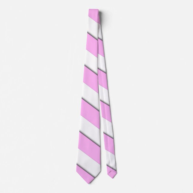 Stylish Pink White Chevron Stripe Pattern  Tie (Front)