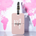 Stylish Pink World Traveller Monogram Name Luggage Tag<br><div class="desc">Travel in style with the Stylish Pink World Traveller Monogram Name Luggage Tag. This chic accessory is perfect for adding a personal touch to your luggage, featuring a modern pink design with a customisable monogram. Crafted from durable materials, this luggage tag is built to withstand the rigours of travel while...</div>
