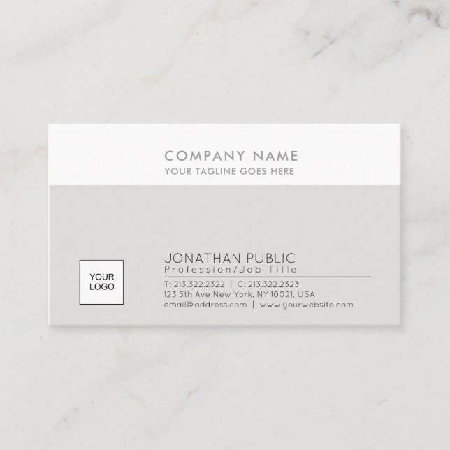 Stylish Plain Company Plain Modern Professional Business Card (Front)