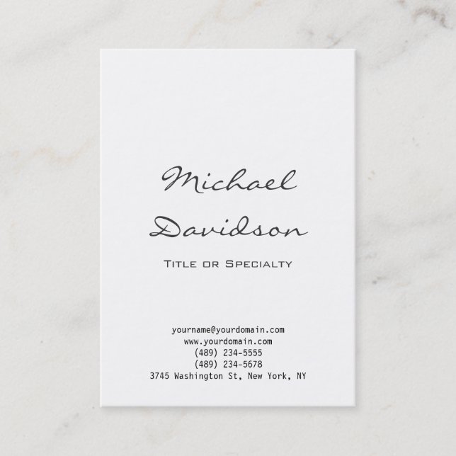 Stylish Plain Grey Black White Business Card (Front)