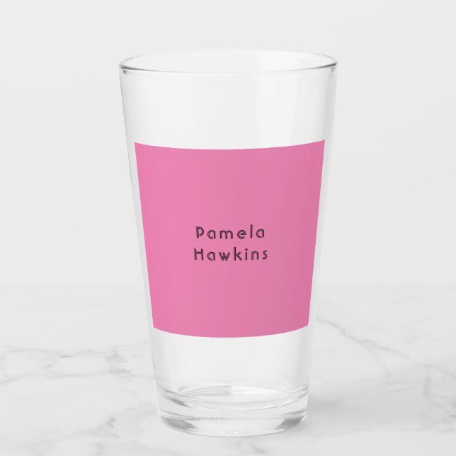 Stylish plain pink feminine retro vintage glass (Front)