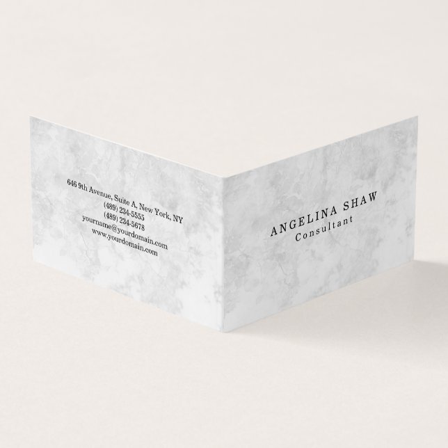 Stylish Plain Simple Grey Professional Business Card (Outside)