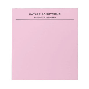 Stylish Plain Simple Professional Light Pink Notepad