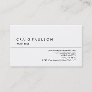 Stylish Plain White Professional Business Card
