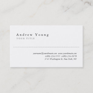 Stylish Plain White Professional Business Card