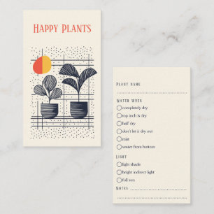 Stylish Plant Care Guide Modern Botanical pots Enclosure Card