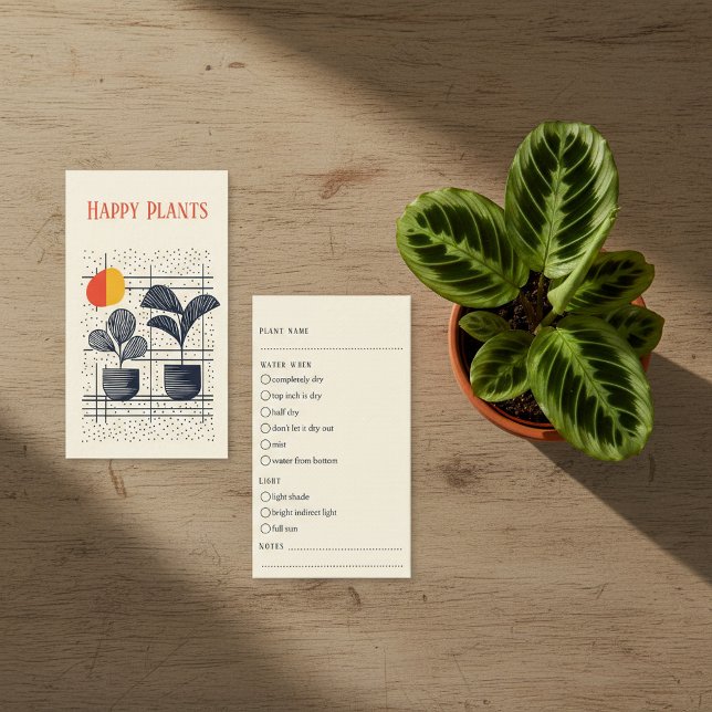 Stylish Plant Care Guide Modern Botanical pots Enclosure Card (Stylish Plant Care Guide Modern Botanical pots Enclosure Card.)