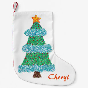 Stylish Pointillism Christmas Tree Stockings