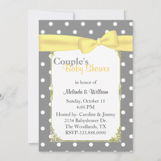 Stylish Polka Dot Couple's Baby Shower Invitation (Front)