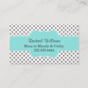 Stylish Polka Dot Custom Mummy Play Date Card