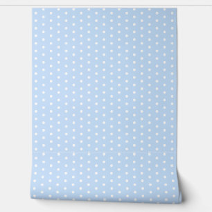 Stylish Polka Dot Pattern Blue White Cute Elegant Wallpaper