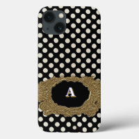Stylish Polka Dot Pattern With a Luxe Gold Frame