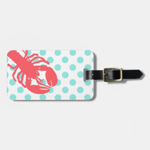 Stylish Polka Dots & Lobster Luggage Tag