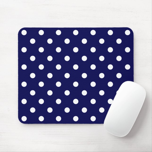  Stylish Polka Dots On Dark Blue Mouse Pad (With Mouse)