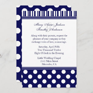 Stylish Polka Dots & Stripes Wedding Invitation