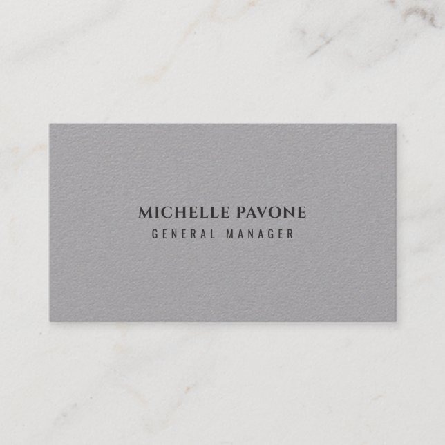 Stylish Premium Grey Simple Plain Professional Business Card (Front)