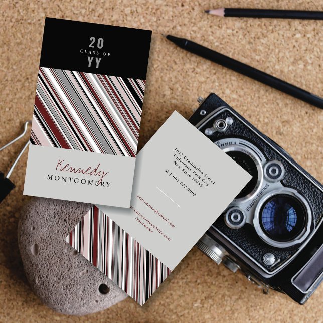 Stylish Preppy Brown Pin Stripes Modern Graduate Calling Card (Stylish Preppy Brown Pin Stripes Modern Graduation Calling Card @ www.zazzle.com/color_therapy)